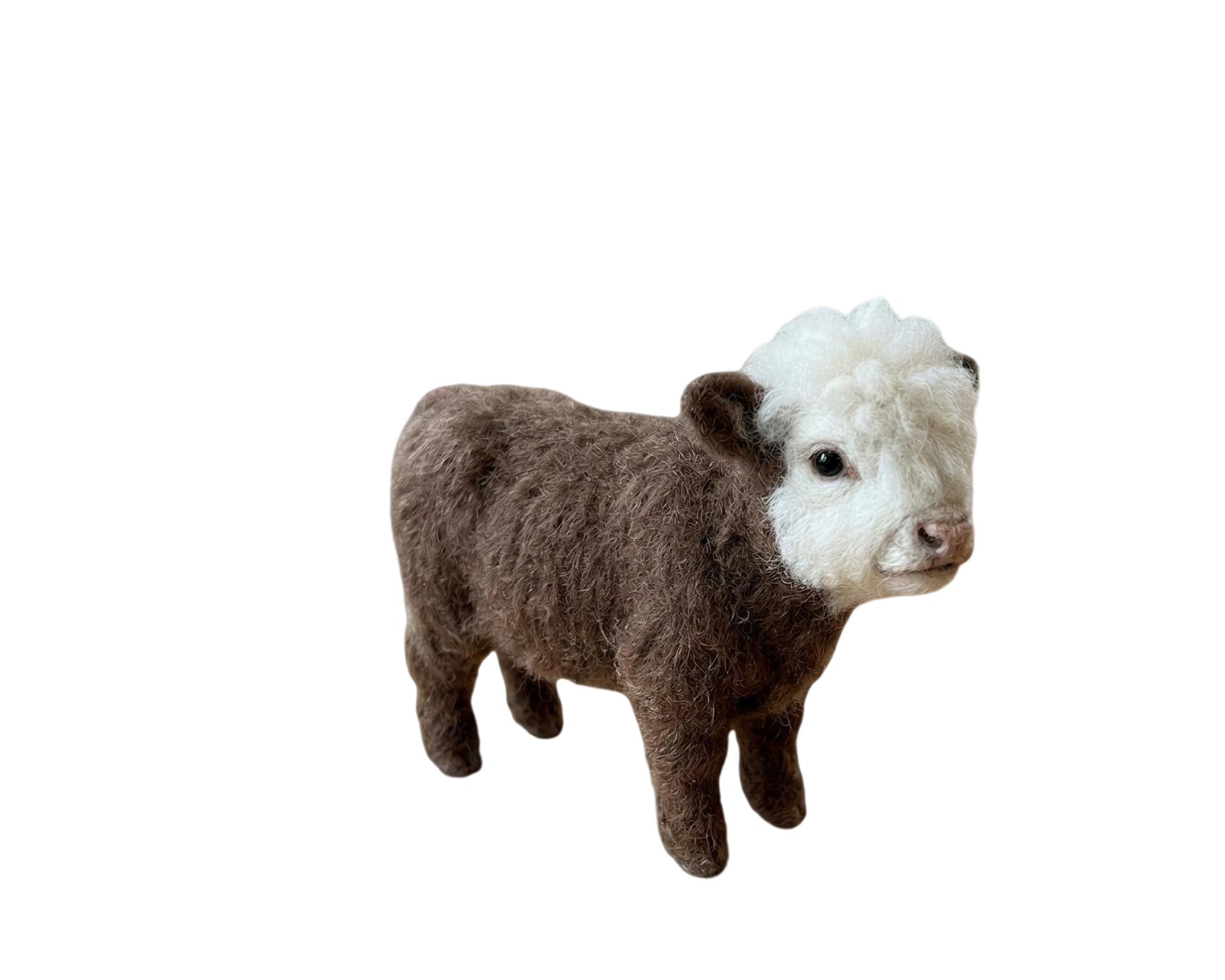 Handmade Needle Felted Brown Sheep Plush Figurine