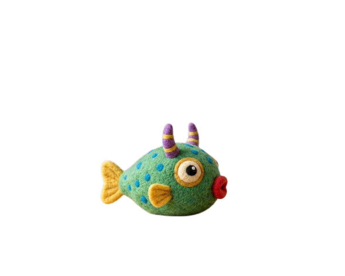 Handmade Needle Felted Fantasy Fish Plush Figurine